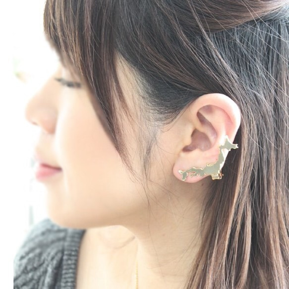 [免運費] 日本列島耳夾 (夾式耳環) [左耳用] 第3張的照片