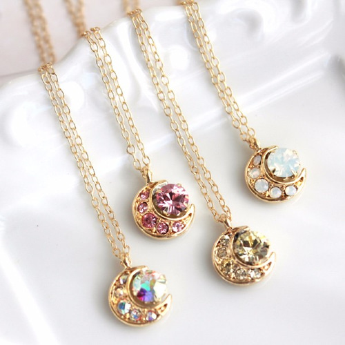 ミニムーンネックレス ハンドメイドアクセサリー/月 ネックレス ミニムーンネックレス ハンドメイドアクセサリー/月 ネックレス