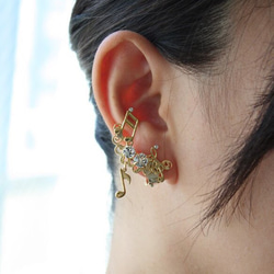 【送料無料】弾む音符イヤリング/イヤークリップ【片耳販売】 4枚目の画像