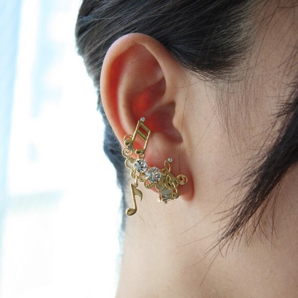 【送料無料】弾む音符イヤリング/イヤークリップ【片耳販売】 4枚目の画像