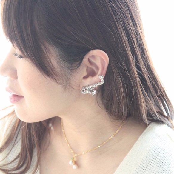 [免運費] [左耳] 薩克斯風耳夾（夾式耳環） [日本製] 第5張的照片