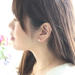 OP-52【Creema特價！ ]小珍珠直孔耳環[日本製造] 第2張的照片