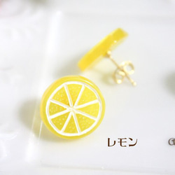檸檬/奇異果直孔單隻耳環 OP-188 第2張的照片