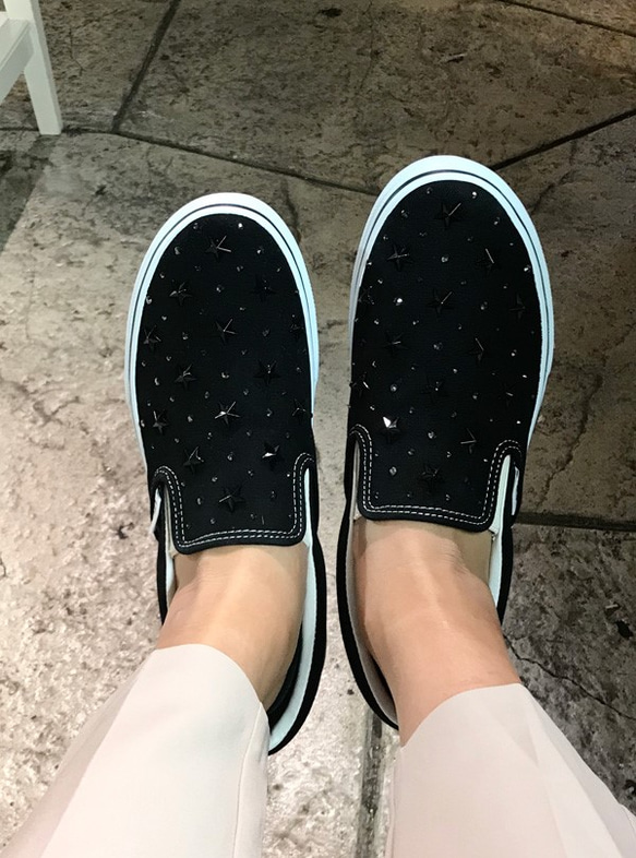 【送料無料】カスタムVansバンズ SLIP ON スリッポン スニーカー　受注製作 10枚目の画像