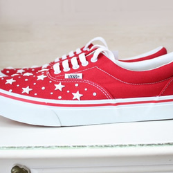 免費送貨定制萬斯Vans的腮（VANS ERA）紅色紅色×白色Star帆布鞋訂單生產 第4張的照片