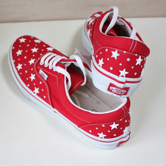 免費送貨定制萬斯Vans的腮（VANS ERA）紅色紅色×白色Star帆布鞋訂單生產 第5張的照片