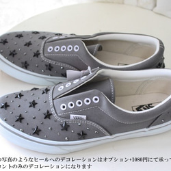 【送料無料】カスタムVansバンズ エラ（VANS ERA）グレー×ブラックスター黒　スニーカー　受注製作 4枚目の画像