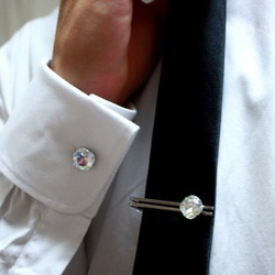 新增5套！ ！水晶月光施華洛世奇領帶別針和袖扣套裝 [日本製造] 第3張的照片
