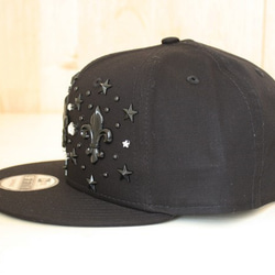 免費送貨定制新時代折返帽9FIFTY（百合象徵三重/敗/水晶星）黑 第3張的照片
