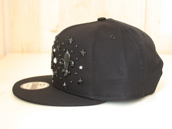 免費送貨定制新時代折返帽9FIFTY（百合象徵三重/敗/水晶星）黑 第3張的照片