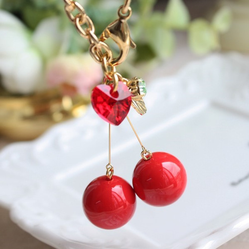 送料無料】BIGさくらんぼバッグチャーム/チェリー バッグチャーム