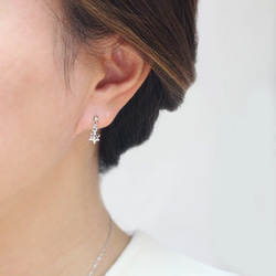Merkaba CZ 方晶鋯石單隻耳環/耳環 [日本製造] OP-204 第5張的照片
