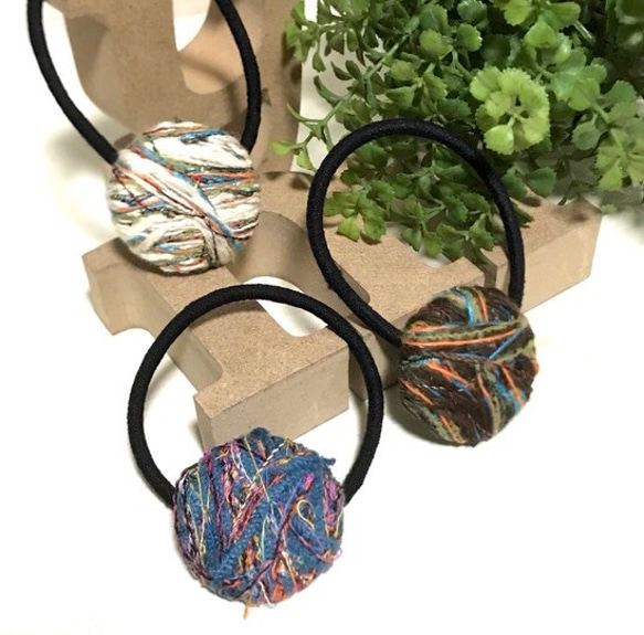 引き揃え糸ヘアゴム着用例