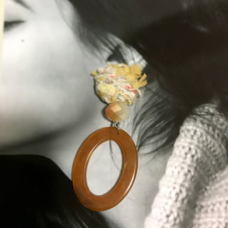 ★sold out★引き揃え糸 イヤリング＆ピアス『sunflower』 3枚目の画像