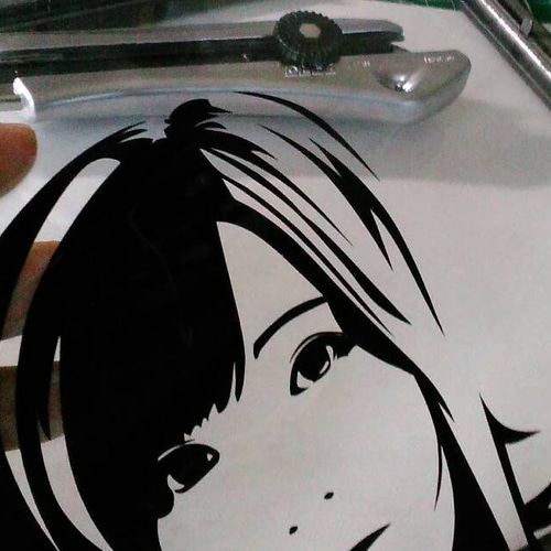 切り絵アート 見つめる少女 額付き A4サイズ 切り絵 リボンヌ