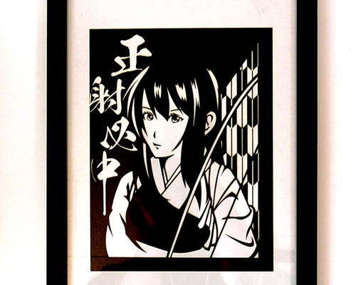 切り絵　額入り　アート afyuyaflyingbirds08.jpg