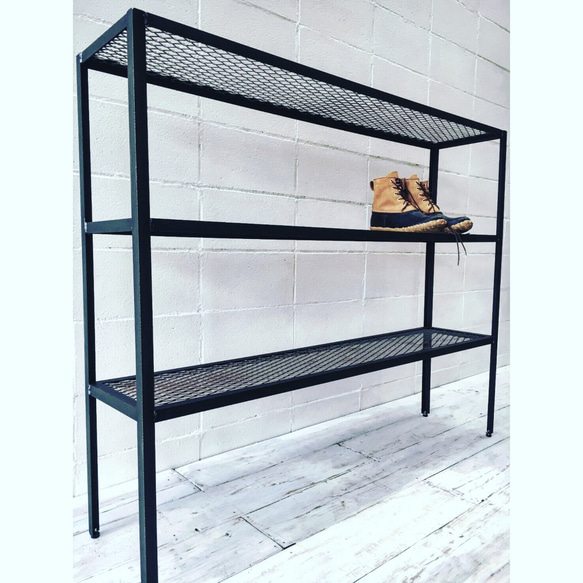 【アイアンラック】エキスパンドメタル　ボタニカルシェルフ　シューズラック ボタニカルシェルフNO.1 植物棚 アイアン家具 インダストリアル