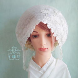 【E】お花モチーフの綿帽子(洋髪用) 3枚目の画像
