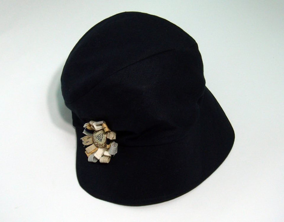 無地リネン人格スタイルの帽子 3枚目の画像