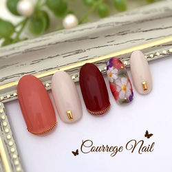 ネイビーベースのチェック柄ネイルチップ No.61 ネイルチップ