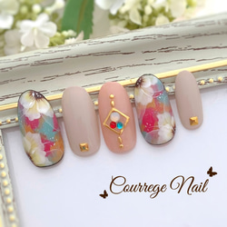 ハート型ニットネイルチップ No.125 ネイルチップ（つけ爪） Courrege