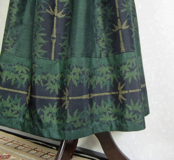 着物リメイク♪十日市紬でシックな大人スカート（裏地付き）丈７８ｃｍ 3枚目の画像