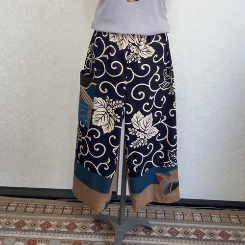 幟旗綿麻ワイドパンツ 幟旗綿麻ワイドパンツ