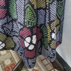 着物リメイク♪ちょっと長めの有松鳴海絞りで作ったシンプルなスカート☆裏地付き：８２ｃｍ丈 3枚目の画像