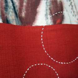 値下げしました☆★☆抽象柄銘仙と手織り紬のスカート（裏地付き） 4枚目の画像