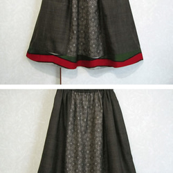 着物リメイク♪3種の泥大島紬・ポケット付きスカート：丈７６ｃｍ（裏地付き） 2枚目の画像