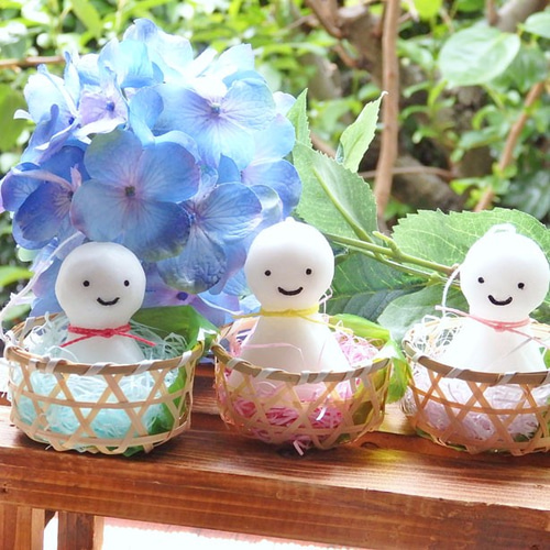 Arii Momoyo Pottery 坊やのキャンドルホルダー つるして飾れる♪ てるてる坊主のアロマキャンドル（全7種類