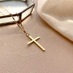 祝福信仰 -十字架字黃銅項鍊 第3張的照片