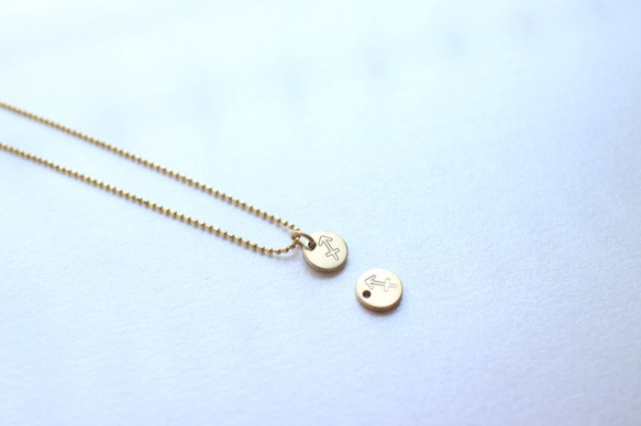 Horoscope sign-brass necklace-Sagittarius 1枚目の画像