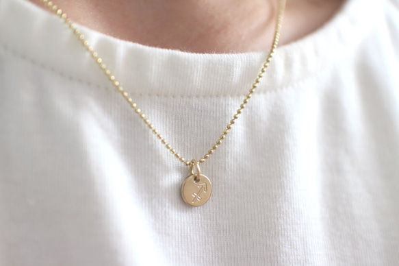 Horoscope sign-brass necklace-Sagittarius 5枚目の画像