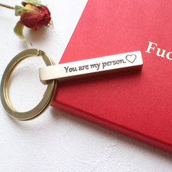 情人節禮物-黃銅刻字鑰匙圈-情人版 第1張的照片