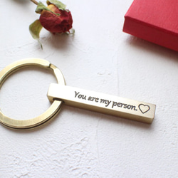 情人節禮物-黃銅刻字鑰匙圈-情人版 第2張的照片