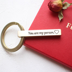 情人節禮物-黃銅刻字鑰匙圈-情人版 第3張的照片