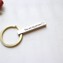 情人節禮物-黃銅刻字鑰匙圈-情人版 第4張的照片