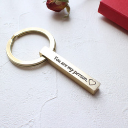 情人節禮物-黃銅刻字鑰匙圈-情人版 第6張的照片