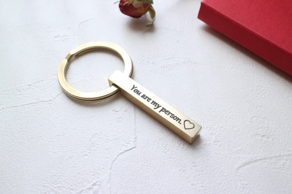 情人節禮物-黃銅刻字鑰匙圈-情人版 第6張的照片