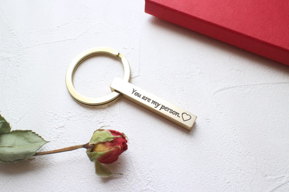 情人節禮物-黃銅刻字鑰匙圈-情人版 第7張的照片