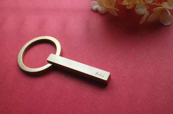 情人節禮物-黃銅刻字鑰匙圈-情人版 第8張的照片