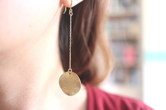 蔓-鋯石 黃銅耳環-可改夾 第3張的照片