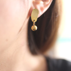 小點-黃銅耳環-可改夾 第7張的照片