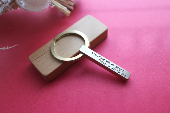 【交換禮物】-黃銅刻字鑰匙圈-鼓勵版 第2張的照片