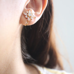 花語-黃銅耳環-夾式 第6張的照片