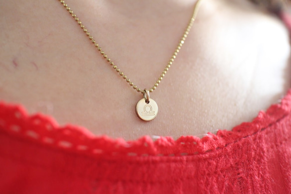 Horoscope sign-brass necklace-Libra 1枚目の画像