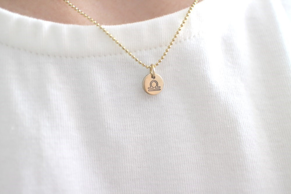 Horoscope sign-brass necklace-Libra 4枚目の画像