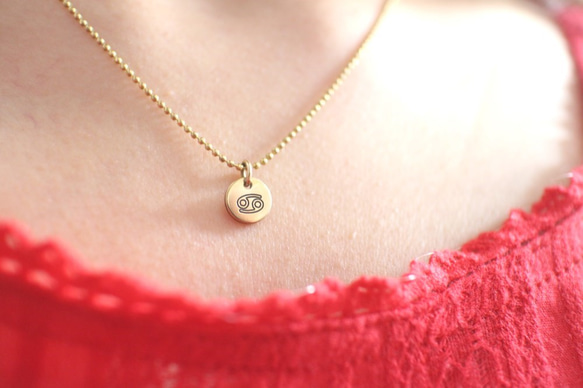 Horoscope sign-brass necklace-Scropio 3枚目の画像