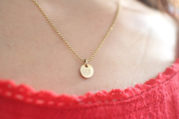 Horoscope sign-brass necklace-Scropio 5枚目の画像